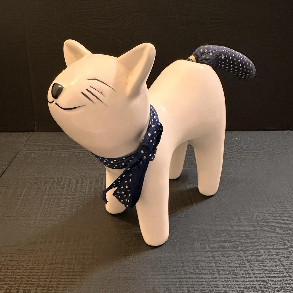 Vtg.1987 Designed Giftware,‎ Enesco Cat, Happy smiling cat Taiwan 9" tall